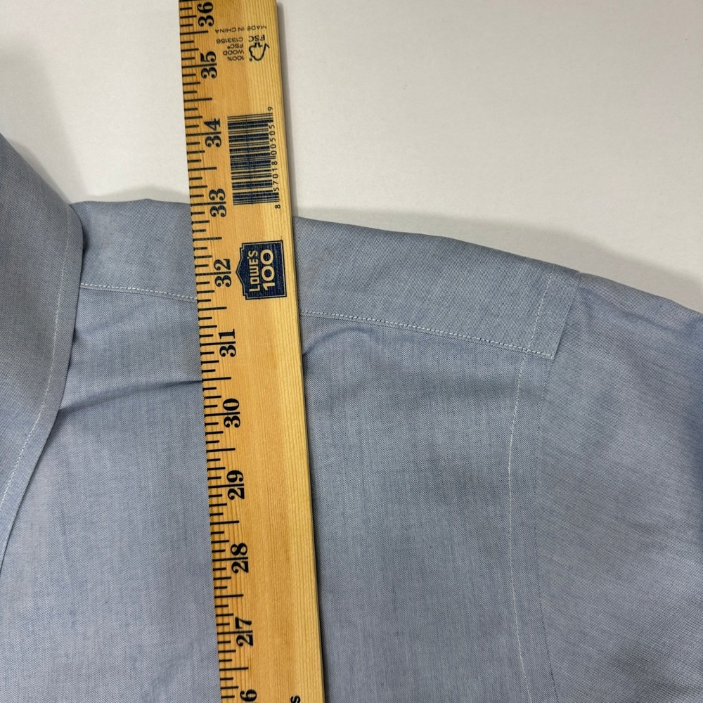 Brooks Brothers 346 Mens 17.5 2/3 Blue Oxford Button Down Shirt Regular Fit - Picture 5 of 7